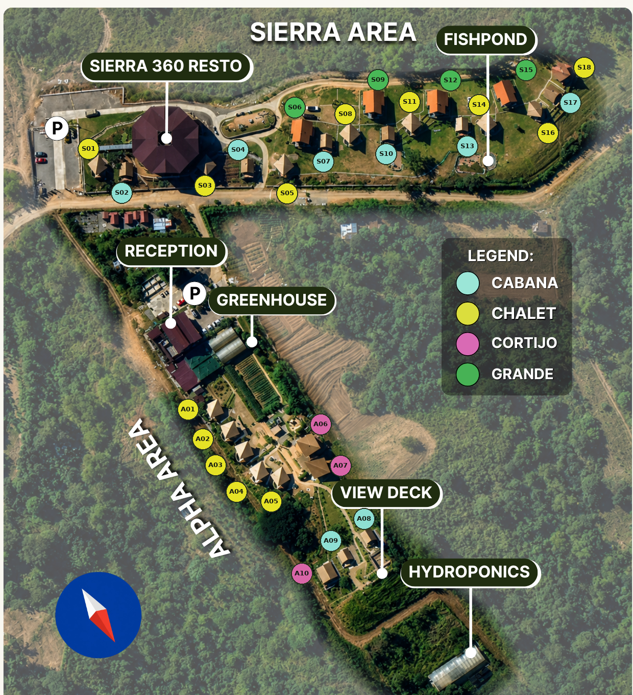Farm Ridge and Sierra 360 aerial vicinity map